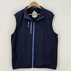 RLX Ralph Lauren Vest Mens Large Navy Blue Golf Zip Performance Saint Ignatius